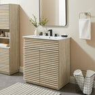 Modway Render 30" Faux Travertine Bathroom Vanity Cabinet - Travertine-Faux Travertine Laminate