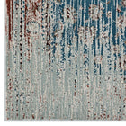 Modway Hesper Distressed Contemporary Floral Lattice Area Rug - 5 ft W x 8 ft L - Teal Beige/Brown-Stain Resistant / Easy To Clean