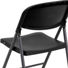 Flash Furniture HERCULES Black Plastic Folding Chair with Charcoal Frame-Textured seat reduces slipping