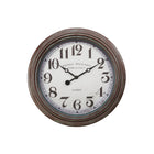 Monarch Specialties Clocks 20" Round Wall Clock - -Stylish 20" round wall clock with a vintage design in a rubbed antique brown finish, perfectly blending in transitional home decors