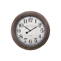 Monarch Specialties Clocks 20" Round Wall Clock - -Stylish 20" round wall clock with a vintage design in a rubbed antique brown finish, perfectly blending in transitional home decors