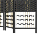 HOMCOM 3 Panel Wave Fiber Freestanding Room Divider for Home Office - Black-Overall Dimensions: (Expanded) 47.2" L x 0.6" D x 66.9" H (120 x 1.5 x 170 cm)
