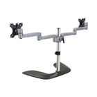 Startech Dual Monitor Stand - Ergonomic Desktop Monitor Stand for up to 32" VESA Displays - Silver-Wide range of motion: Ergonomic monitor stand w/ +90°/-40° tilt, +/-90° swivel, 360° rotating display, & adjustable height along 16.7" (42.4 cm) pole; Arms can rotate for back-to-back monitor setup