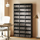 HOMCOM 9-Tier Media Storage Cabinet - 68.9" H - Black-Adjustable shelves offer 22 height settings for custom layouts
