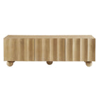 Modway Sorren Scalloped 54" Wood TV Stand - Natural-Cable Management with Covers