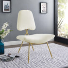 Modway Ponder Performance Velvet Lounge Chair - Ivory-Performance Velvet Upholstery