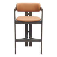 Zuo Shaili Barstool - Brown-Plush and durable faux leather fabric
