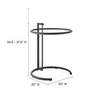 Modway Eileen Grey Metal Side Table - Black-C-Shaped Metal Frame