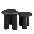 Modway Hackney Mango Wood Nesting Coffee Table Set - Black - Set of 2-Non-Marking Felt Pads
