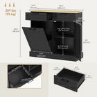 HOMCOM 10 Gallon Beadboard Tilt Out Garbage Sideboard Buffet Cabinet with Drawers - Black-Sleek design adds a modern touch to interiors