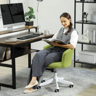 Vinsetto Fluffy Armless Office Chair with Adjustable Height - Light Green-Adjustable seat height to fit your sitting style