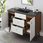 Modway Transmit 48" Single Sink Bathroom Vanity - Walnut/Black-Splayed Wood Legs