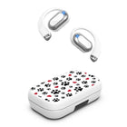 MyBat Design Lab Open-Ear Earbuds - XL - Paw Prints & Hearts -  White-Open-Ear Fit - Allows you to stay aware of your surroundings while listening
