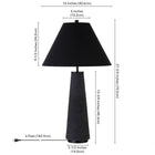 Hudson&Canal Ingalls 28" Tall Monochrome Table Lamp with Fabric Shade - Matte Black/Black-Clean with a soft, dry cloth and no harsh chemicals or abrasive cleaning materials