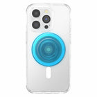 PopSockets PopGrip For Magsafe Round With Adapter Ring - Translucent Electric Blue-MagSafe accessories must be used with a MagSafe compatible or included magnetic adapter ring