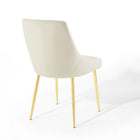 Modway Viscount Performance Velvet Dining Chairs - Gold/Ivory - 2 Pack-8