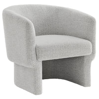 Modway Muse Boucle Fabric Barrel Accent Chair - Newsprint-Dense Foam Padding