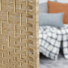 HOMCOM 8 Panel Wave Fiber Freestanding Room Divider for Home Office - Natural-Materials: Paper, Bamboo, Wood
