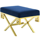 Modway Rove Velvet Performance Velvet Bench - Gold/Navy-Modern Bedroom or Living Room Bench