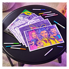 Crayola K Pop Demon Hunters Large Fuzzy Colouring Pages-Made with nontoxic materials. Makes a perfect holiday or birthday gift for kids who love artistic activities, K Pop Demon Hunters, and cool DIY room décor