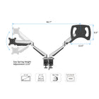 ShoppingAll 2-in-1 Adjustable Dual Gas Spring Arm Laptop & Monitor Desk Mount Stand - Silver-6