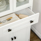 HOMCOM 63" H Kitchen Pantry Cabinet with Adjustable Shelves and Glass Door - White-Materials: Particle Board, MDF, Tempered Glass 