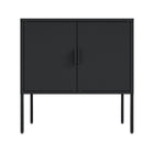 Manhattan Comfort Ava 23.6" Modern Accent Cabinet - Black-Modern Metal Accent Cabinet Perfect for Storage and Organization
