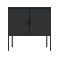 Manhattan Comfort Ava 23.6" Modern Accent Cabinet - Black-Modern Metal Accent Cabinet Perfect for Storage and Organization