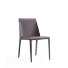 Manhattan Comfort Paris 18.11" Modern Faux Leather Upholstered Dining Chair - Grey - Set of 2-20.87" L x 23" W x 31.5" H