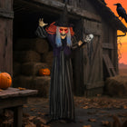 Outsunny Giant Animated Witch Halloween Decoration-Dynamic sound and light effects create an immersive, terrifying Halloween atmosphere 