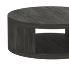 Manhattan Comfort Alure 36" Contemporary Round Coffee Table - Charcoal-Wood grain laminate finish that adds depth and contemporary appeal