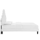 Modway Gwyneth Tufted Performance Velvet Twin Platform Bed with Black Wood Legs - White-10
