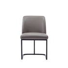Manhattan Comfort Serena 23.62" Modern Faux Leather Upholstered Dining Chair - Grey-Modern Dining Chair for Dining Room and Home Office Use