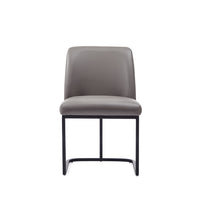 Manhattan Comfort Serena 23.62" Modern Faux Leather Upholstered Dining Chair - Grey-Modern Dining Chair for Dining Room and Home Office Use