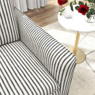 Ebello Kandyn 29.7" W Modern Soft Stripe Upholstered Swivel Barrel Chair with Removable Cushion - Blue-Colour: Blue