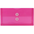 JAM Paper #10 Plastic Envelopes with Button and String Tie Closure, 5.25 x 10, Fuchsia Pink Poly, 24 Pack (921B1fug)-Size: 1.13"