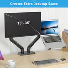 ShoppingAll Heavy Duty 2-in-1 Dual Monitor and Laptop Mount for 13-35" Screens and 12-17" Laptops - Black-Two USB 3.0 ports for convenient charging
