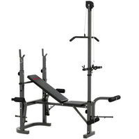 Soozier Adjustable Weight Bench with Preacher Curl Bench-Install either the preacher curl pad or the lat pull down bar for diverse workouts