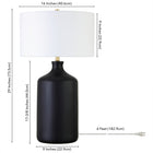 Hudson&Canal Sloane 29" Tall Ceramic Table Lamp with Fabric Shade - Matte Black/White-Clean with a soft, dry cloth and no harsh chemicals or abrasive cleaning materials
