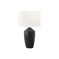 Monarch Specialties 25" H Contemporary Table Lamp - Black Concrete / Ivory / Cream Shade-This 25"h table lamp features a striking black concrete base paired with an elegant ivory fabric shade, making it a stylish choice for any modern living room, bedroom, or office