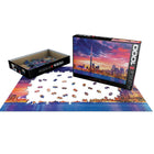 Eurographics Toronto Skyline Puzzle - 1000 Pieces-European blue board