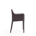 Manhattan Comfort Vogue 23.43" Modern Faux Leather Upholstered Dining Chair - Grey-Standard 4-Leg Base