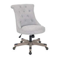 Hannah Tufted Office Chair, Fog-Stylish office chair with Tufted back, Attractive wood base, Adjustable height and Easy assembly
