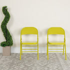 Flash Furniture HERCULES ColourBURST Series Twisted Citron Triple Braced & Double-Hinged Metal Folding Chair-Metal Folding Chair