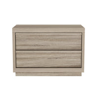 Manhattan Comfort Navis 32" Contemporary 2-Drawer Nightstand - Natural Oak-Wood-look finish offers a warm, natural appearance popular in modern furniture design