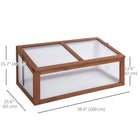 Outsunny 39" x 26" x 16" Wooden Cold Frame with Openable and Tilted Top Cover - Brown- Sloped top design prevents rainwater accumulation
 