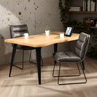 Homy Casa 63"W Live Edge Office Desk - Natural-Durable 1.8" thick wood tabletop supports up to 176 lbs