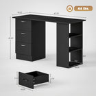 HOMCOM 47.25" Computer Desk with Storage - Black-Modern and clean look, this writing desk is great for dorms or home offices 