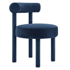 Modway Toulouse Performance Velvet Dining Chair - Midnight Blue-Modern Dining Chair