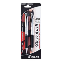 Pilot Acroball Ballpoint Pens Retractable - 0.7mm - Black - 2 Pack-Sensational writing touch